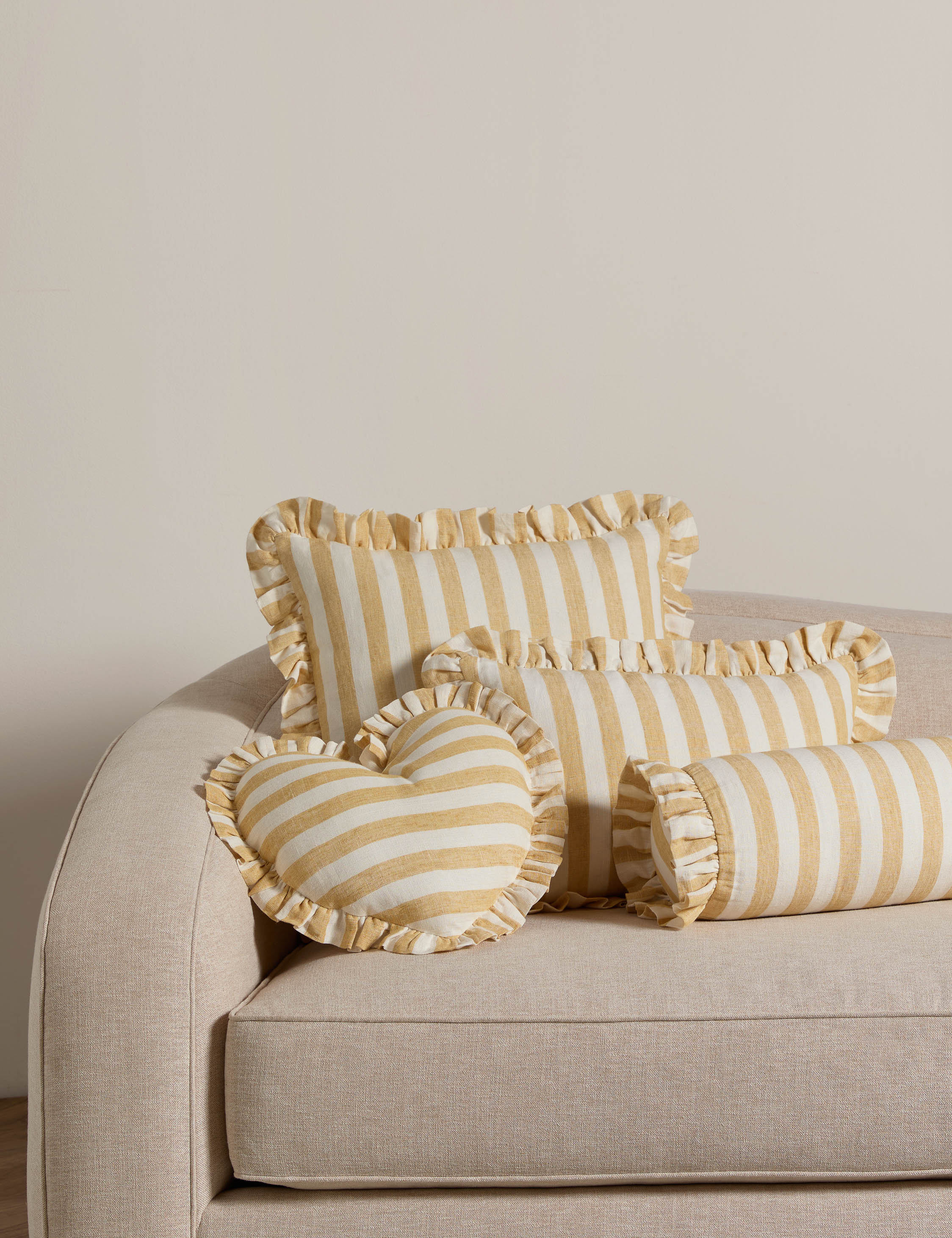 Amaroso Linen Ruffle Bolster Pillow - Image 6