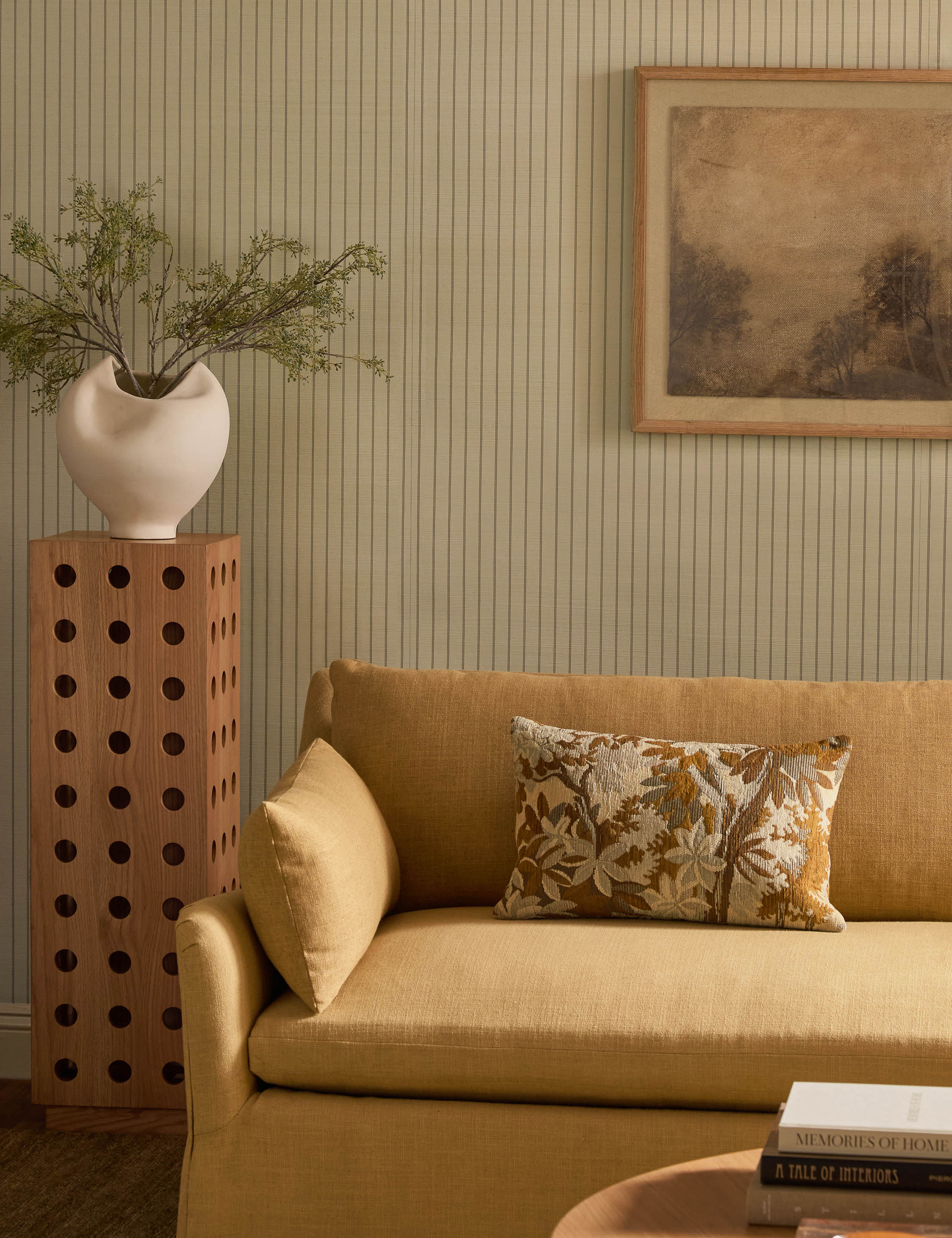Carnegie Stripe Grasscloth Wallpaper - Image 6