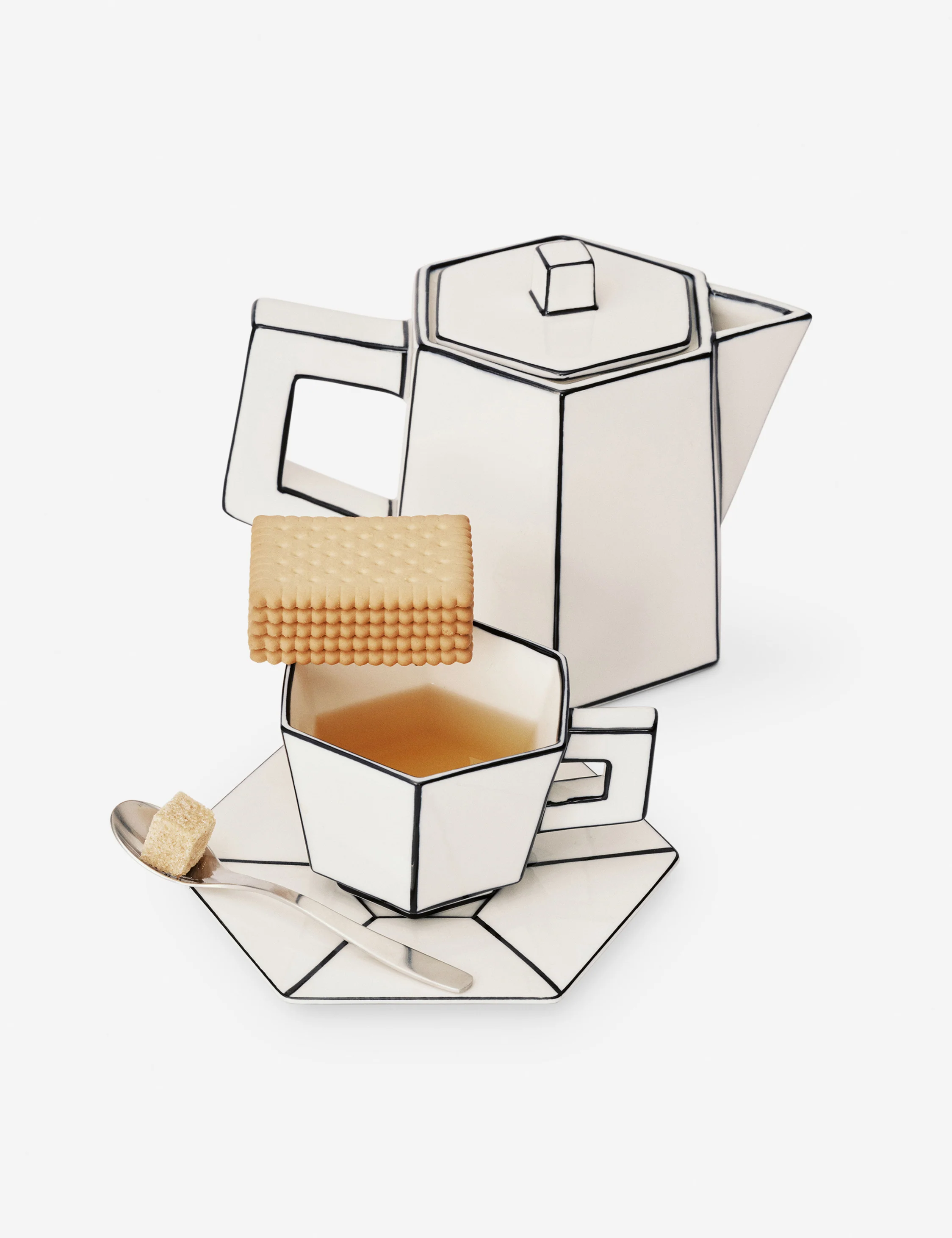 Carte Blanche Cappuccino Cup and Saucer by Annebet Philips x Serax