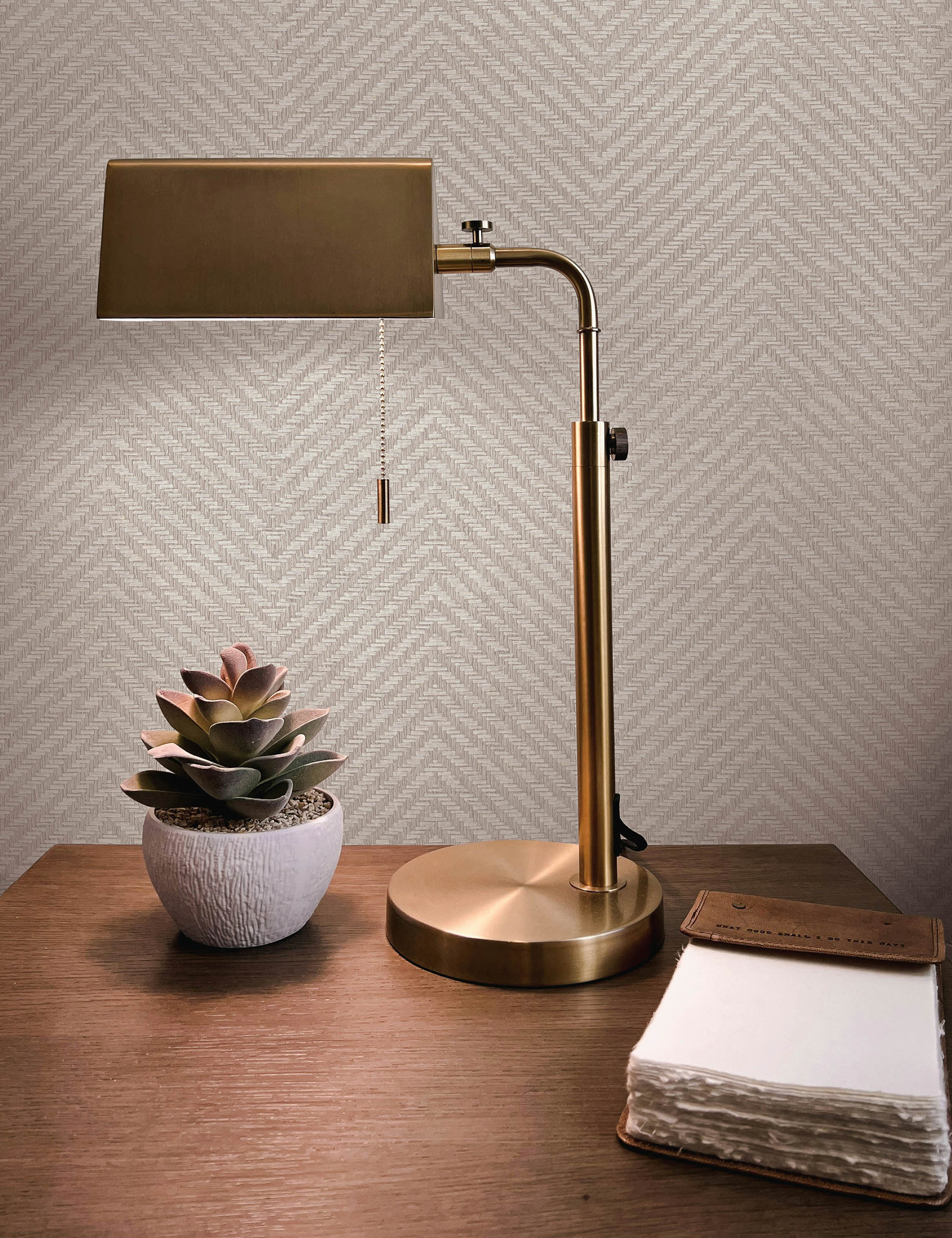 Faux Grasscloth Parquet Textured Peel + Stick Wallpaper by Jeremiah Brent - Image 5