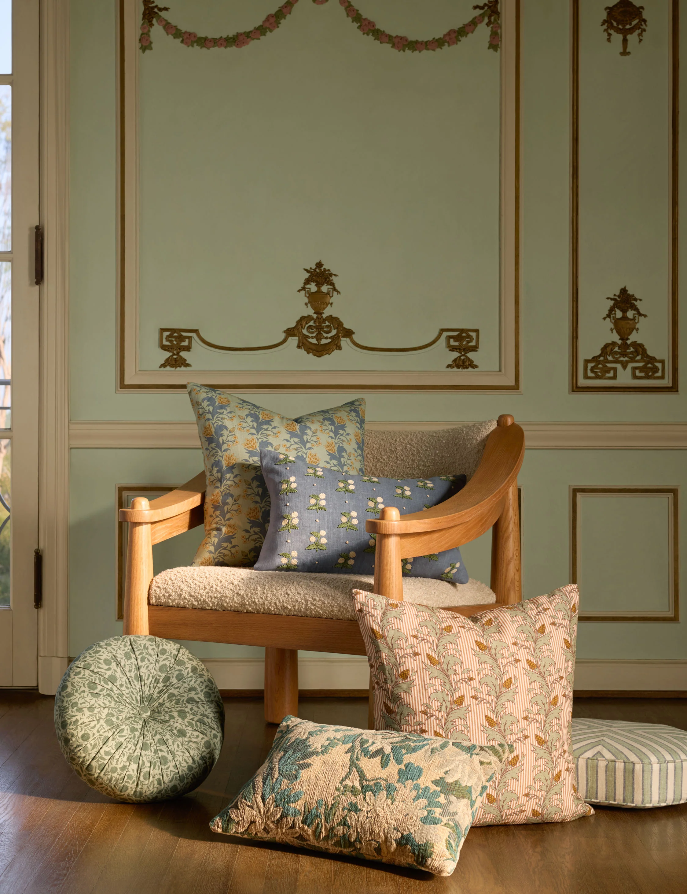 Fransen Linen Cotton Tufted Round Pillow - Image 13