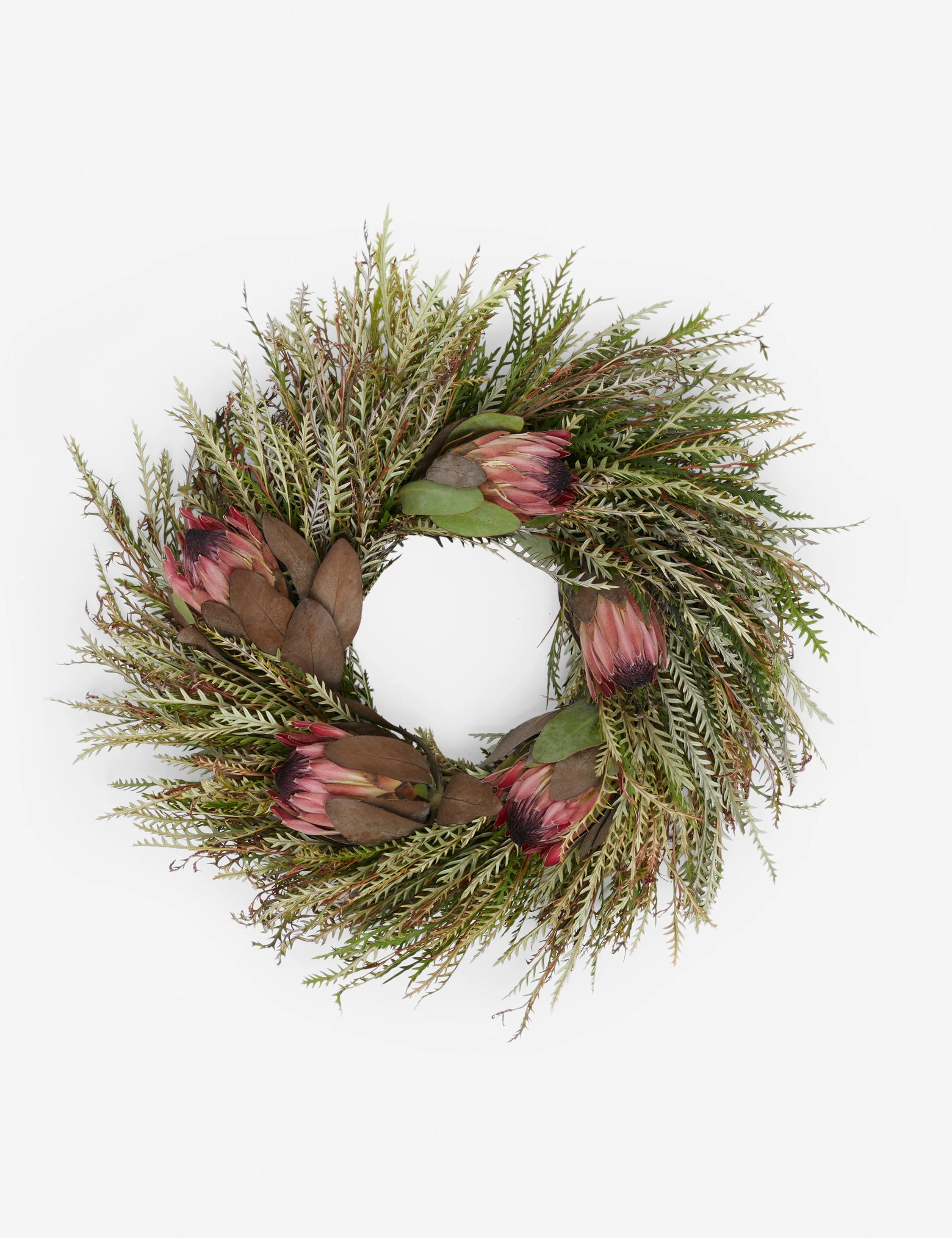 Fresh Handmade Grevillea and Pink Ice Protea Wreath - Image 2
