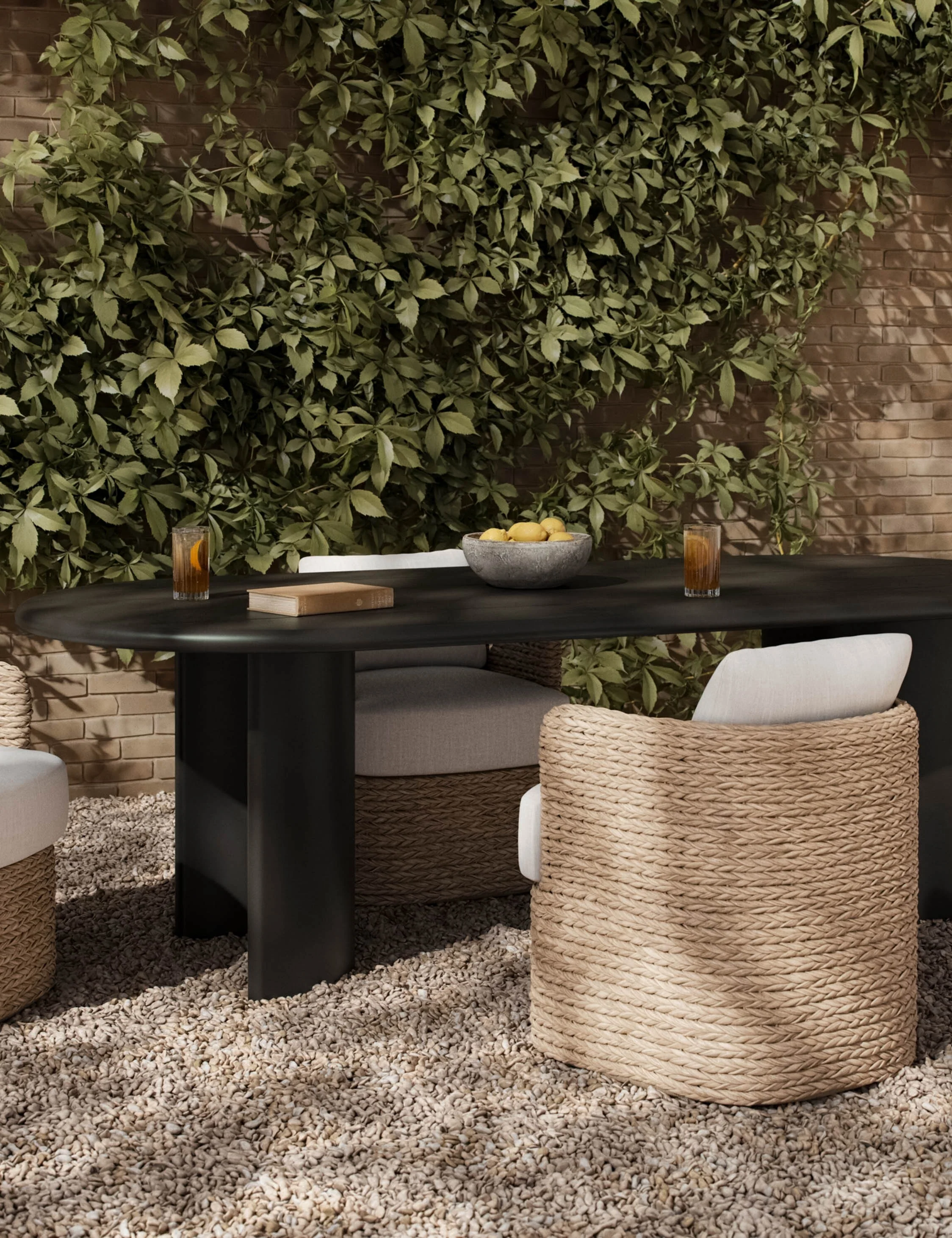 Gilda Outdoor Oval Dining Table - Image 12