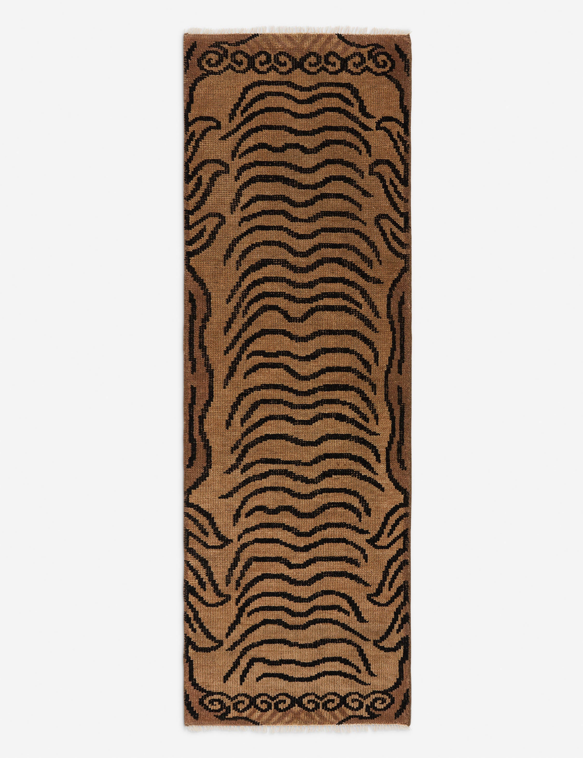 Makeda Hand-Knotted Wool Rug Swatch, Camel and Black - Image 4