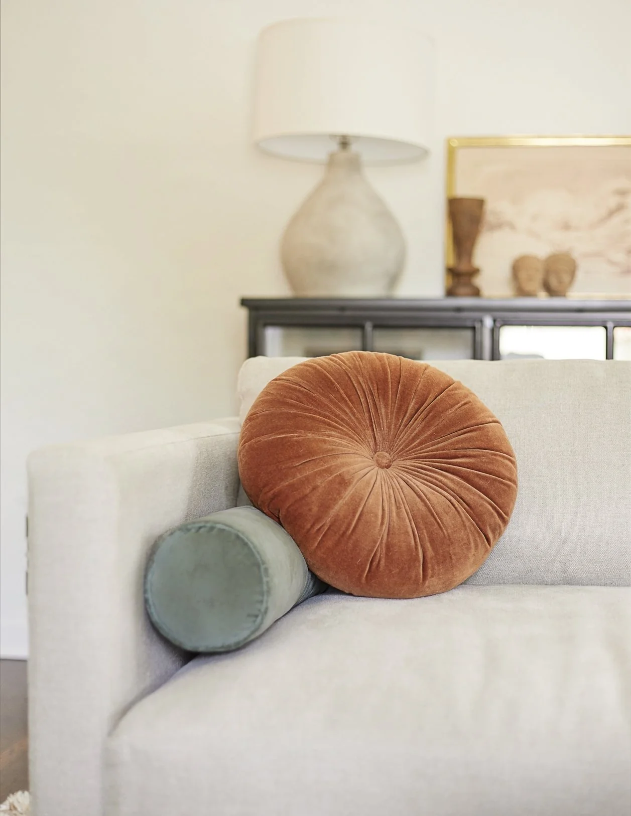 Monroe Velvet Round Pillow - Image 25