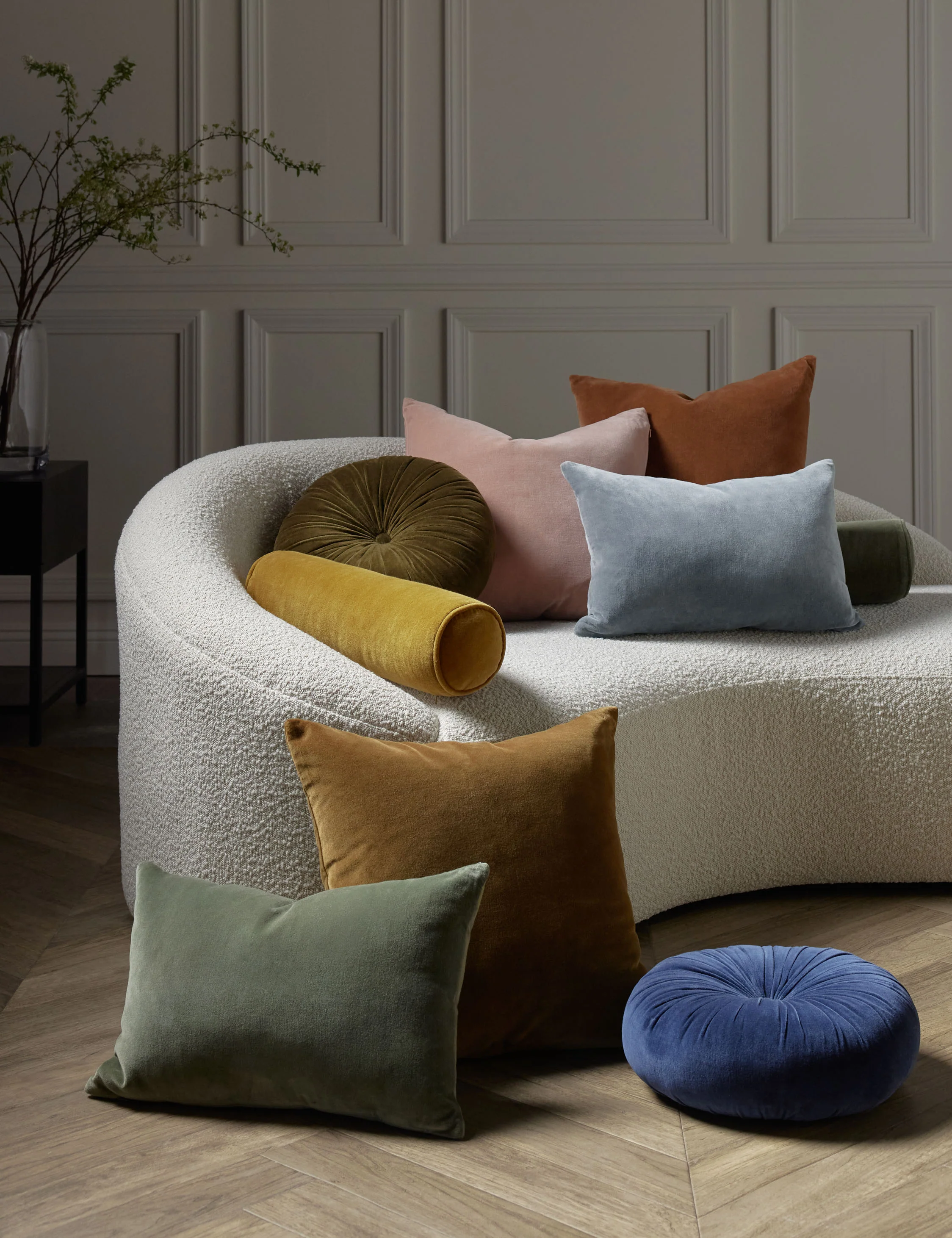 Monroe Velvet Round Pillow - Image 49