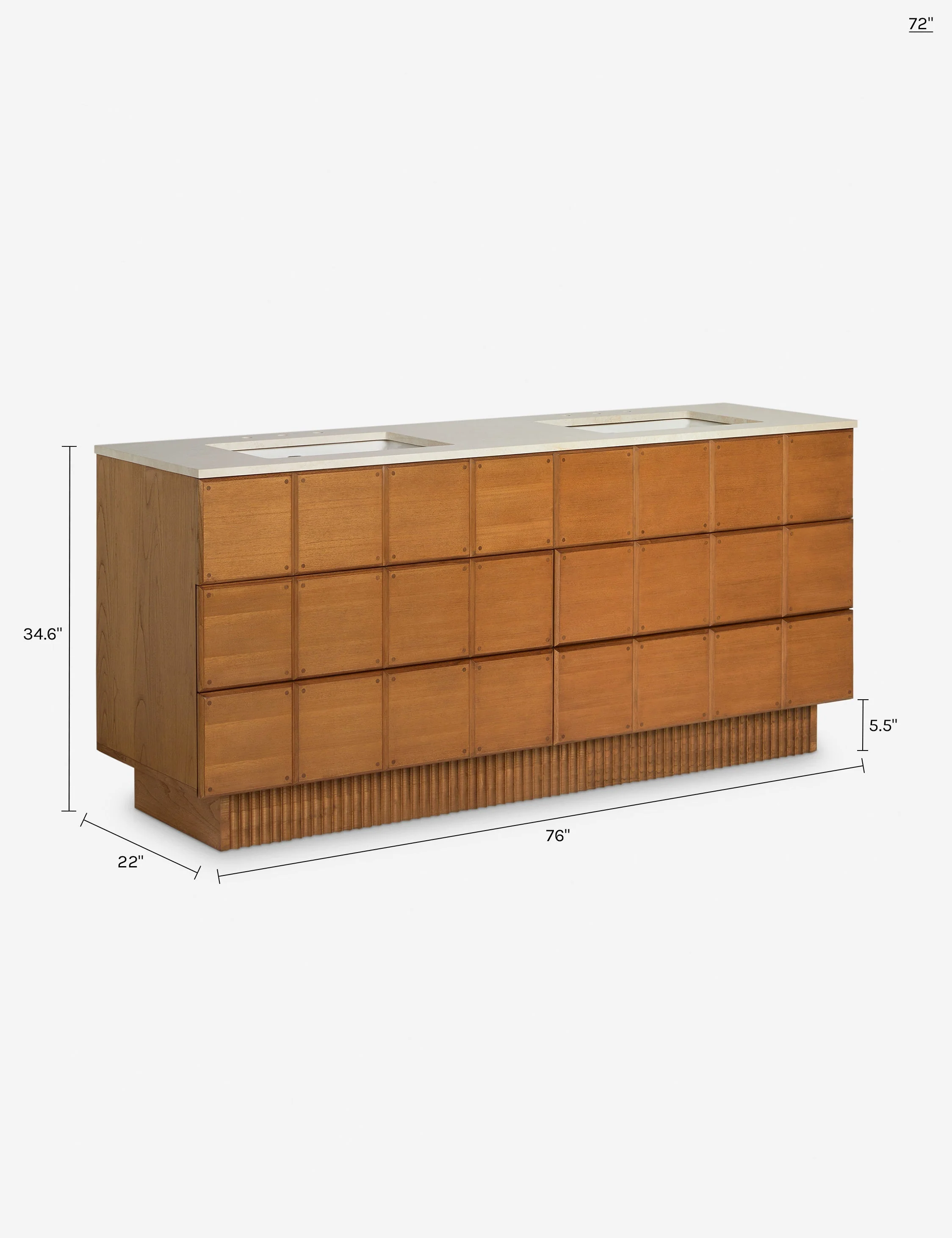 Open Box: Lee Bath Vanity, Russet 72" Double by Sarah Sherman Samuel - Image 11