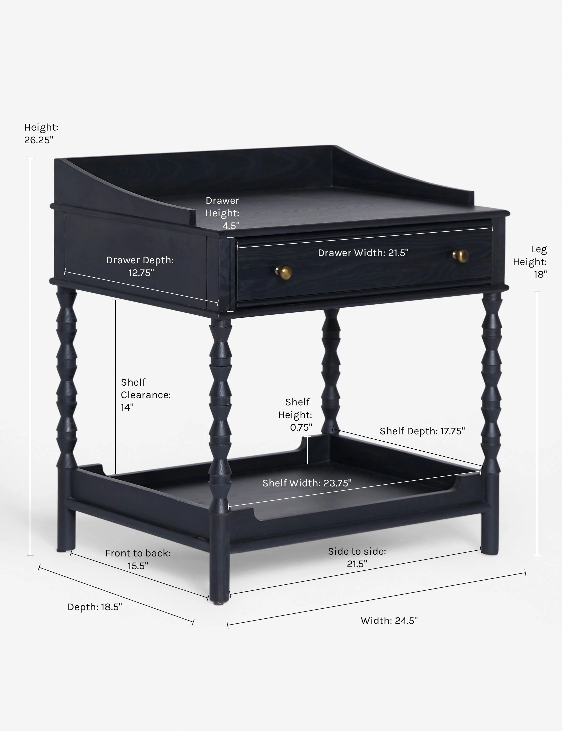 Open Box: Topia Nightstand, Black by Ginny Macdonald - Image 8