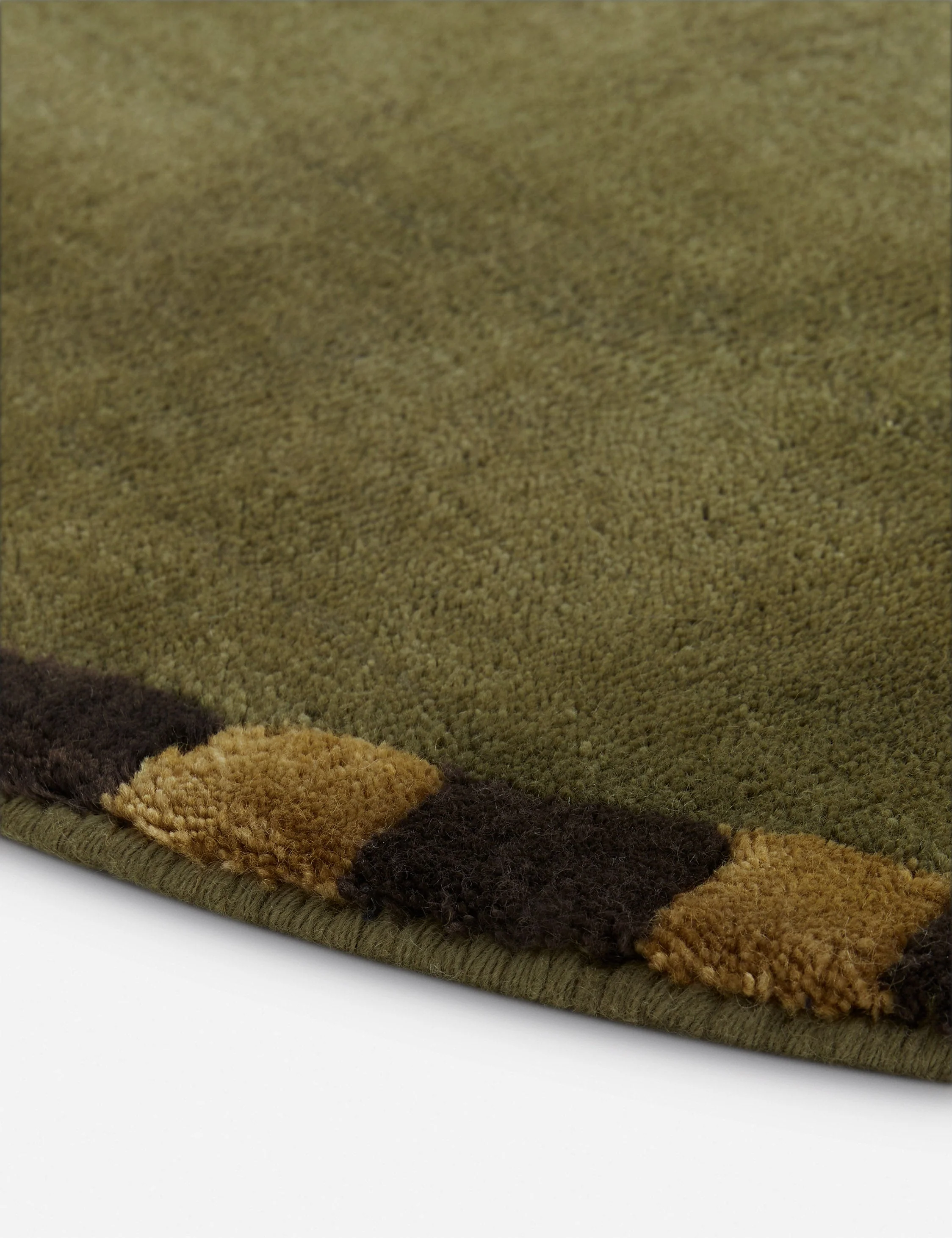 Rajaa Hand-Loomed Viscose Rug Swatch by Sarah Sherman Samuel, Dark Olive - Image 4