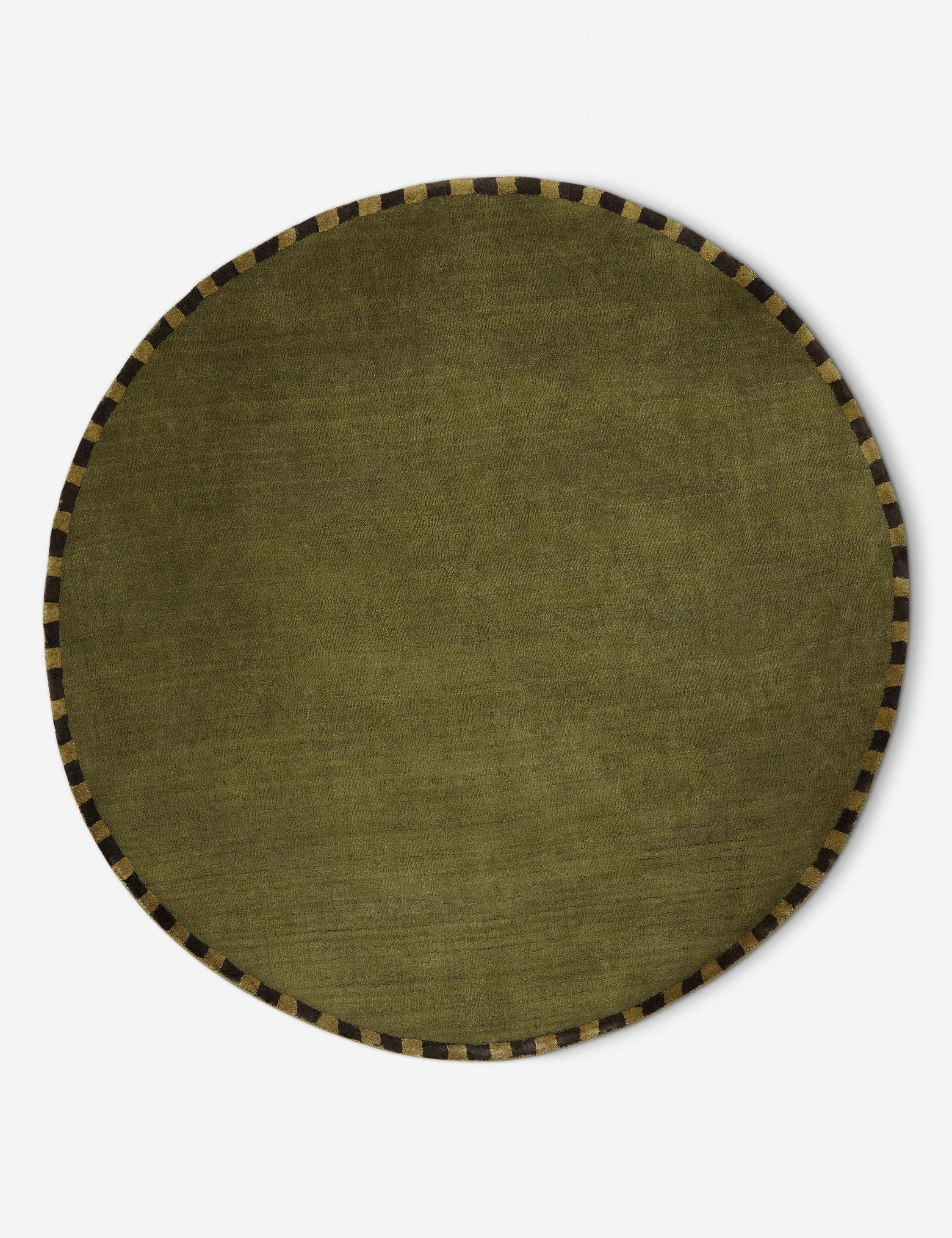 Rajaa Hand-Loomed Viscose Rug Swatch by Sarah Sherman Samuel, Dark Olive - Image 7