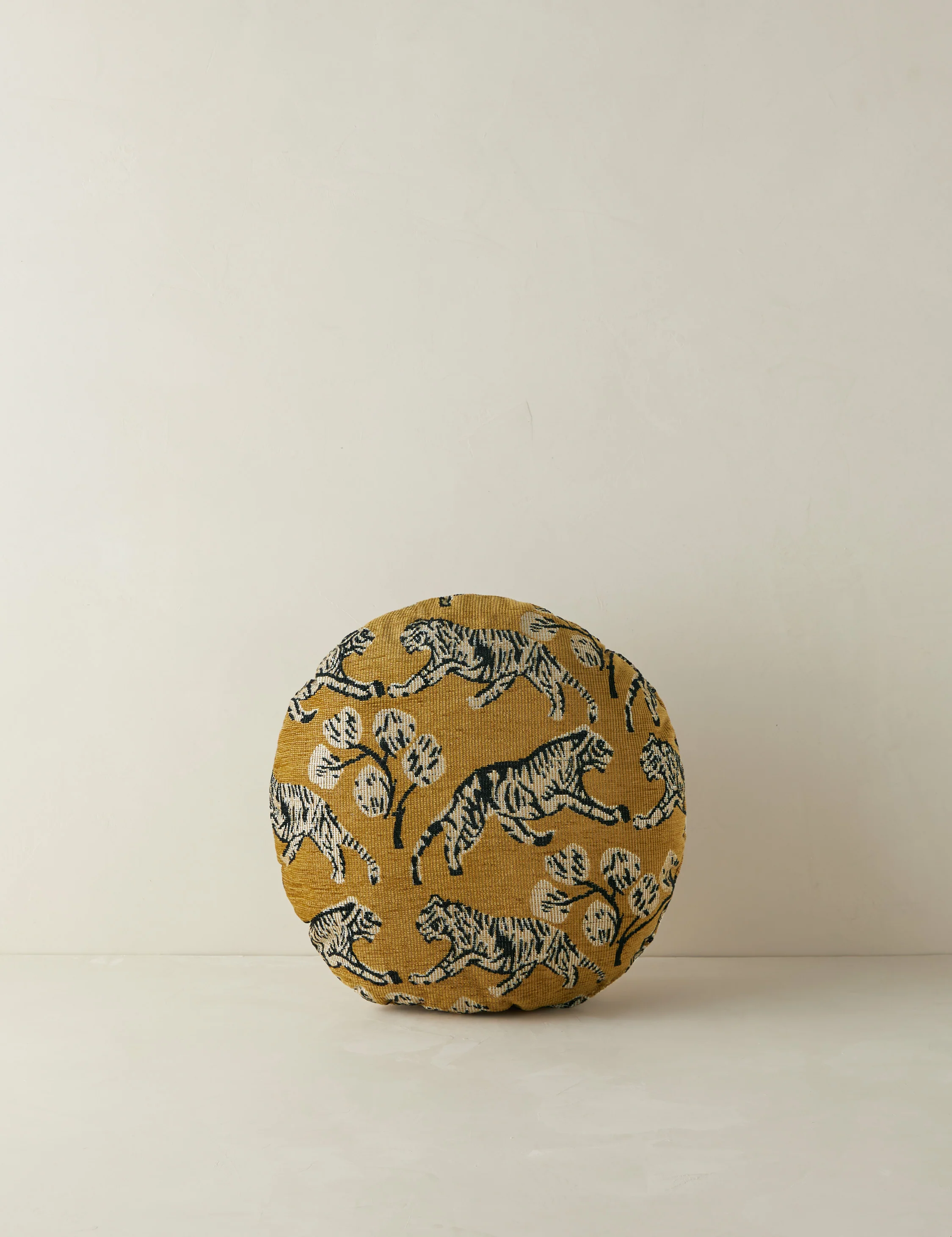 Tiger Jacquard Round Pillow by Sarah Sherman Samuel - Image 3