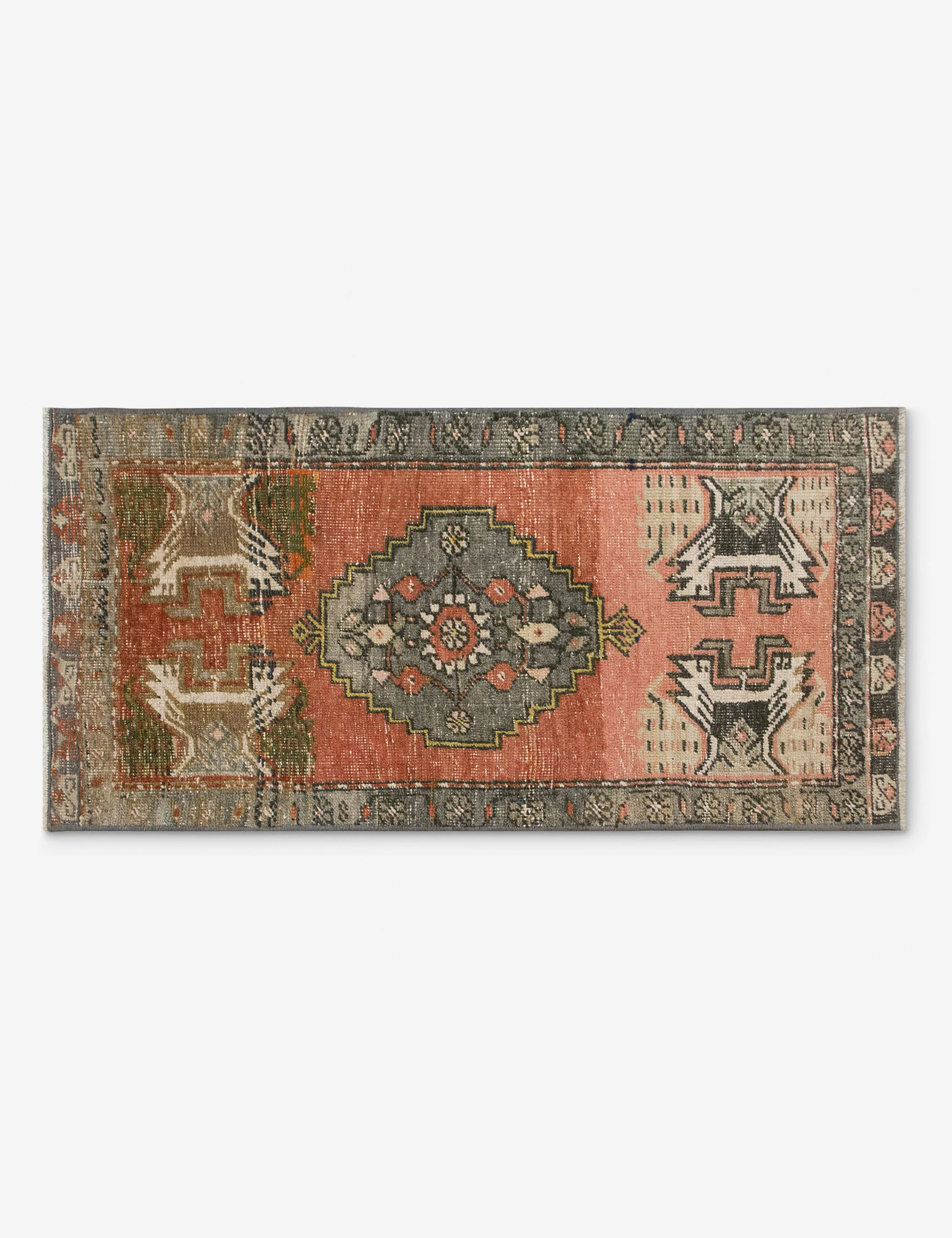 Vintage Turkish Hand-Knotted Wool Mini Rug No. 329, 1'6" x 3'4"