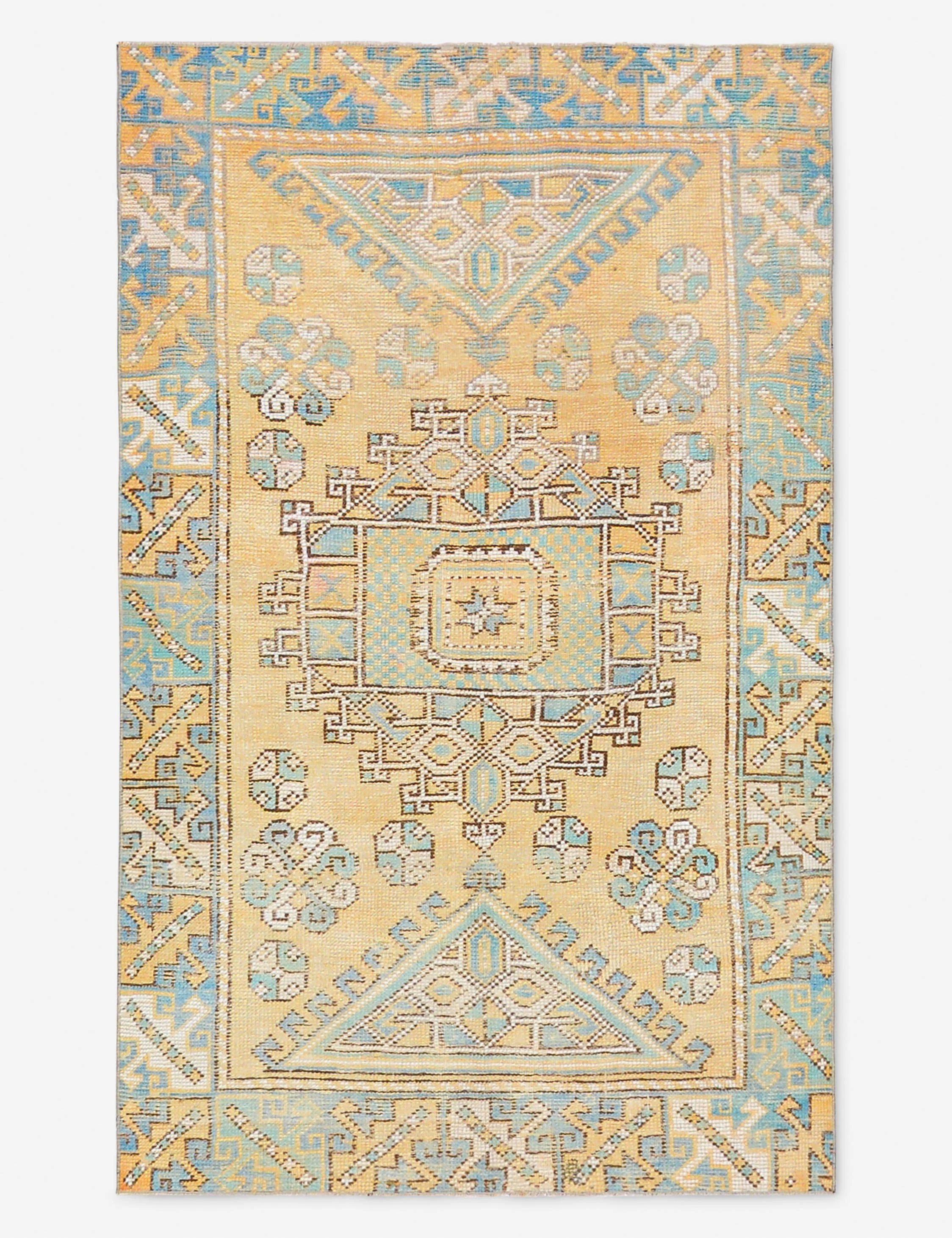 Vintage Turkish Hand-Knotted Wool Rug No. 522, 3' 8" X 5' 10"
